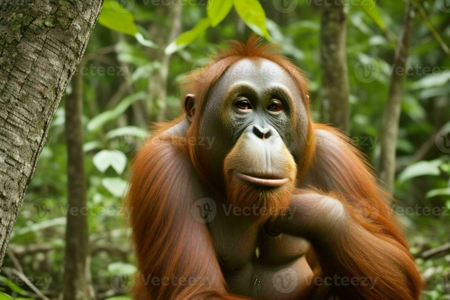 portret orangoetan Aan de Woud. ai generatief pro foto