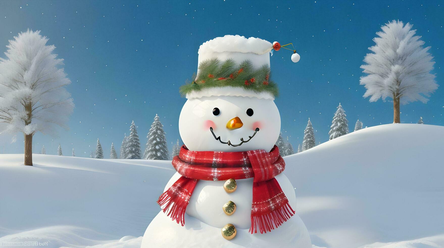 feestelijk Kerstmis achtergrond met sneeuwman foto