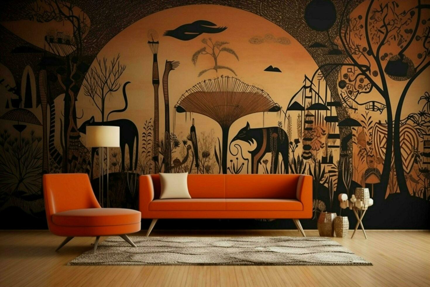 afrikaans geïnspireerd muur muurschilderingen en behang ontwerp foto