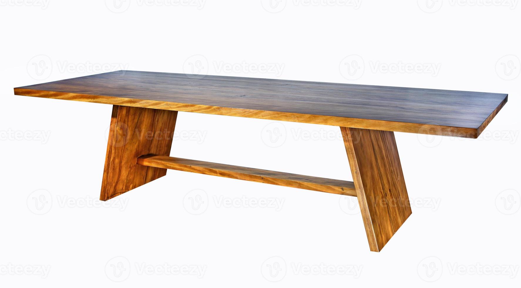 antieke houten tafel, geïsoleerd op een witte achtergrond foto