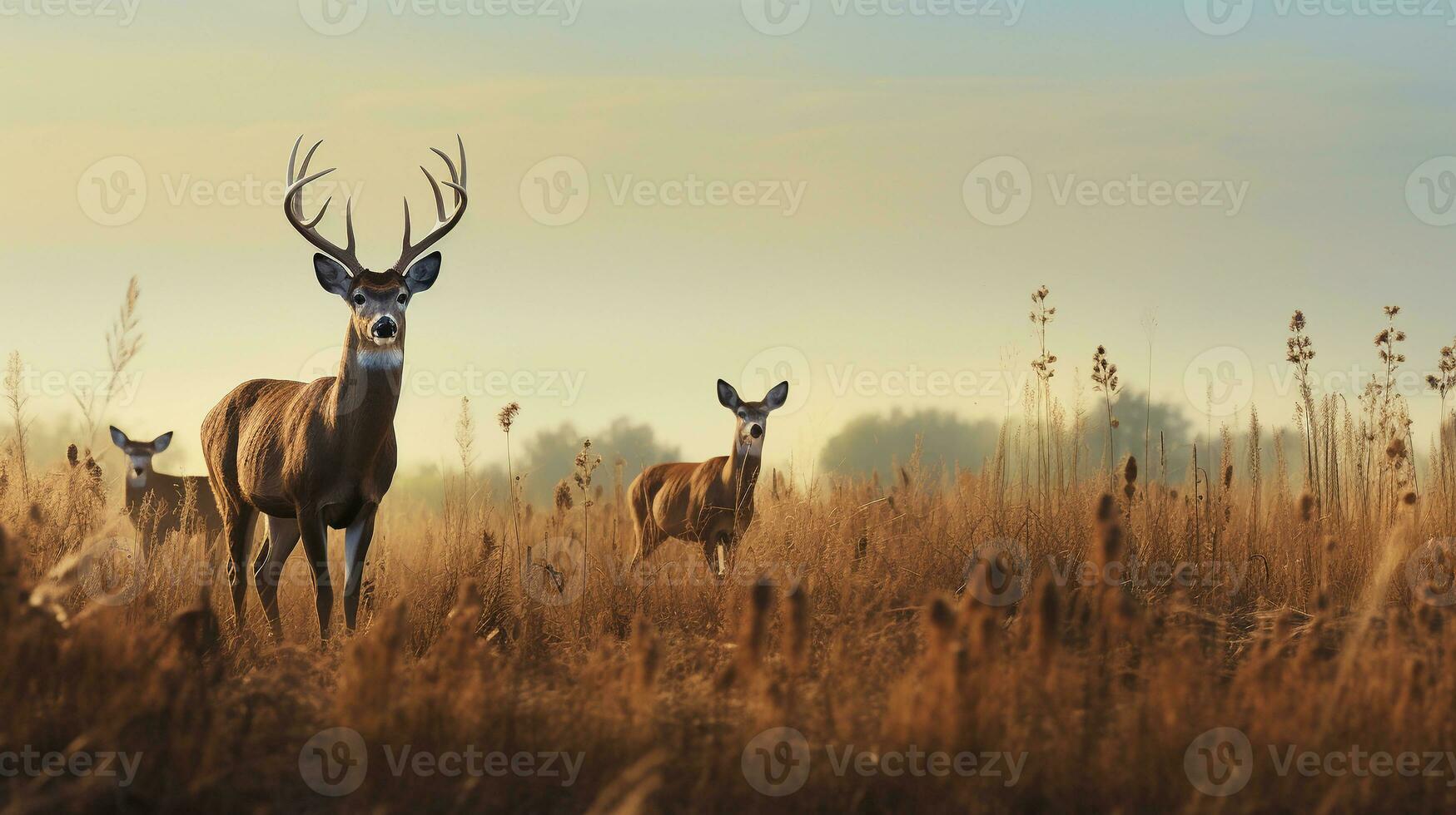 een boeiend schot van dieren in het wild in hun natuurlijk prairie leefgebied met ruimte voor tekst, toelaten voor tekst naar voorzien in zicht in de verschillend ecosysteem van de prairie. ai gegenereerd foto