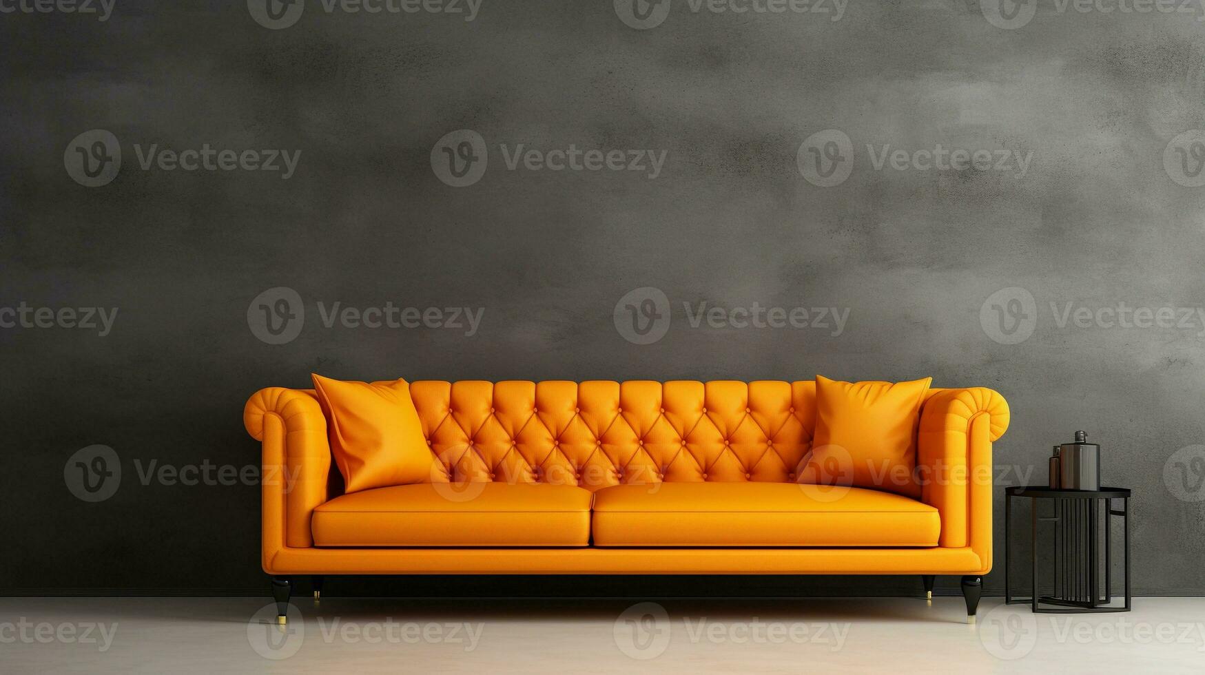 beeld van een mooi sofa met ruimte voor tekst en getextureerde muur achtergrond, achtergrond afbeelding, ai gegenereerd foto