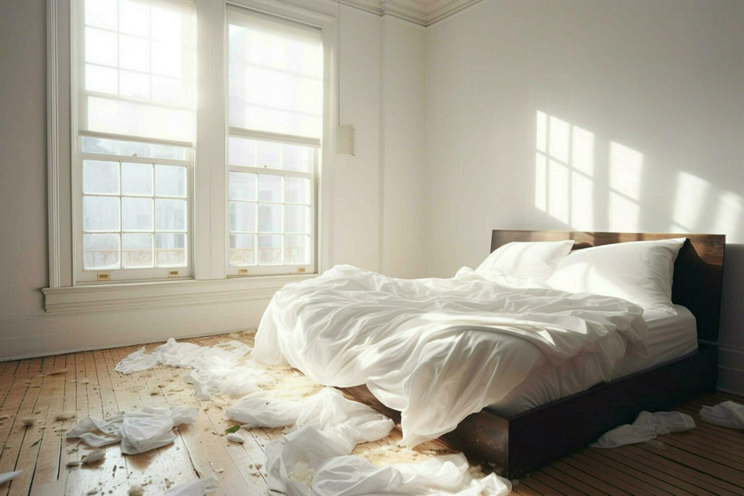 schoon blanco bed ochtend- foto