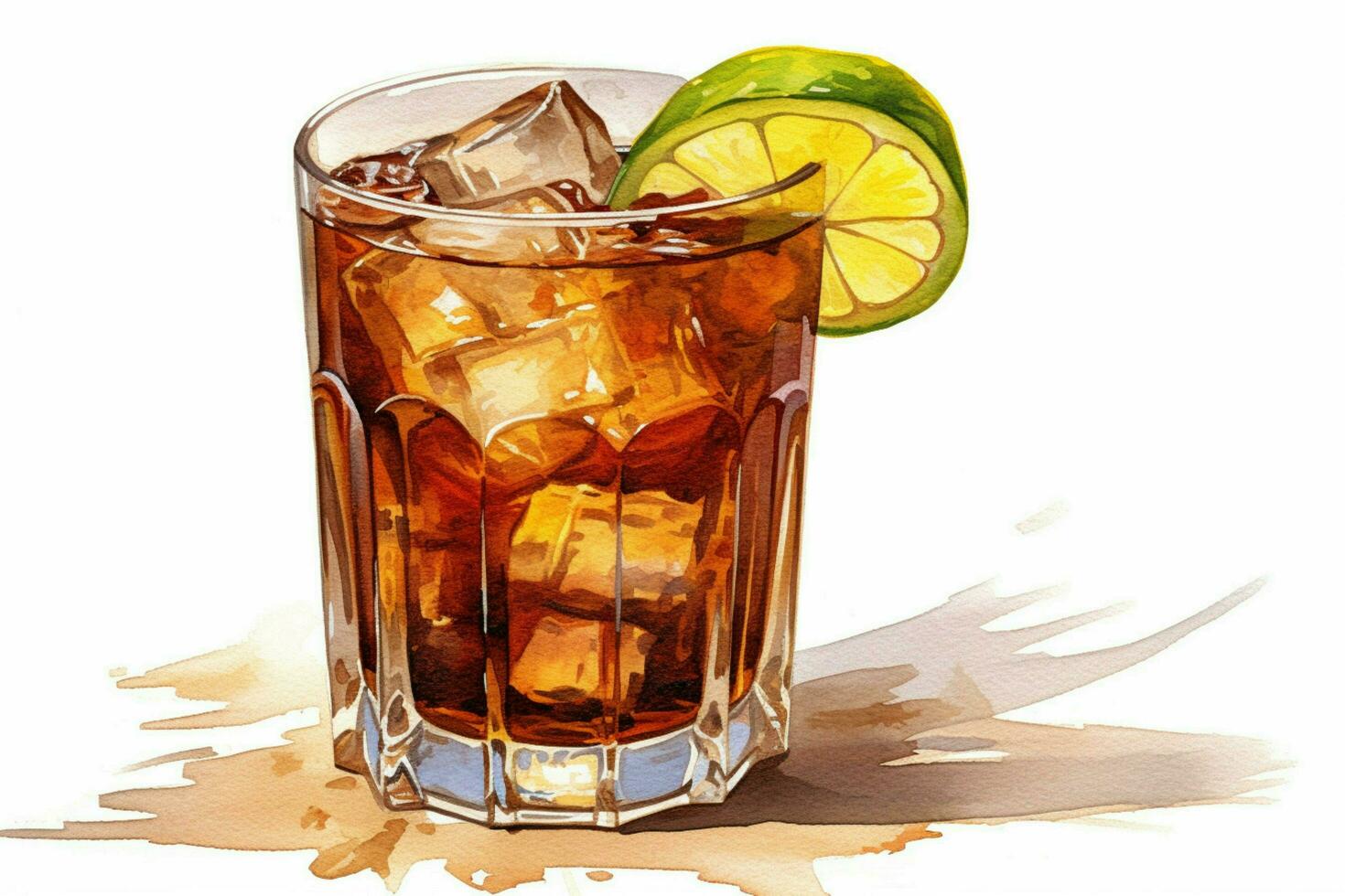 Cuba libre cocktail geïsoleerd Aan wit net zo illustra foto