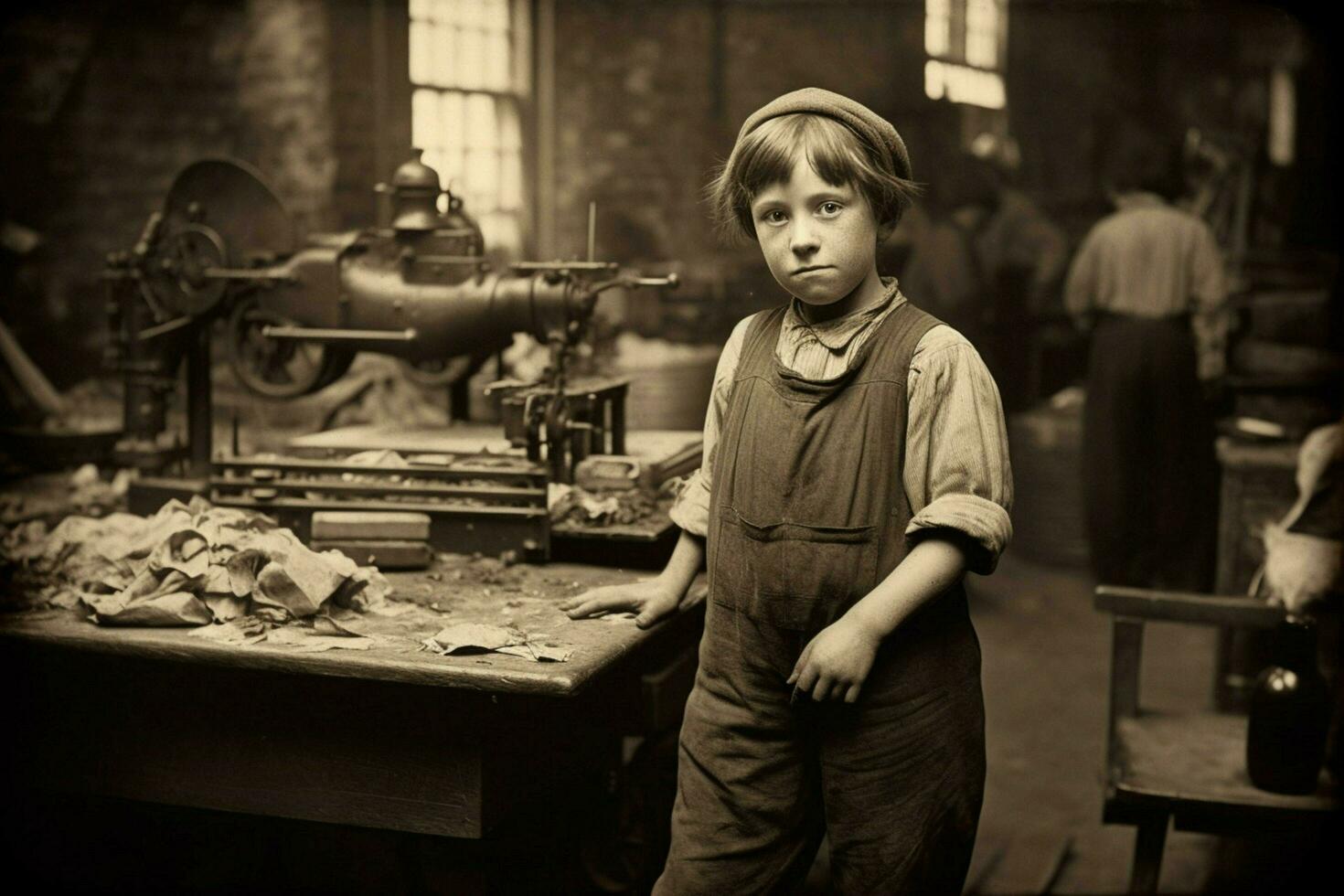 fabriek kind arbeider wijnoogst 1800 jaar foto