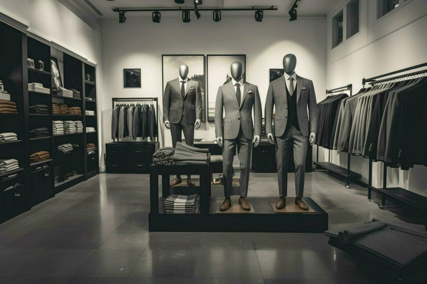 modern mannen mode in kleinhandel winkel op te slaan foto