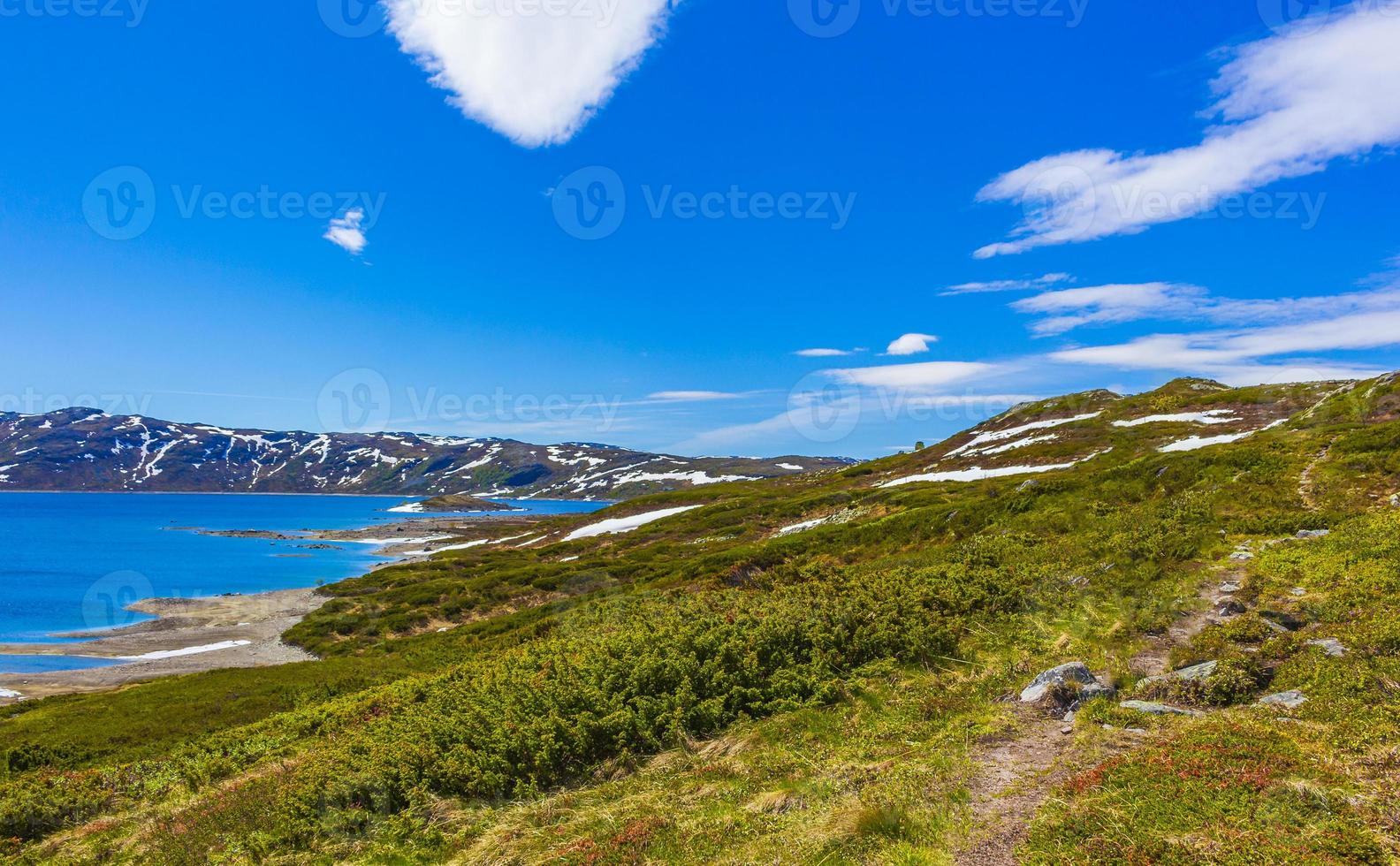 vavatn meer panorama landschap keien bergen hemsedal noorwegen. foto