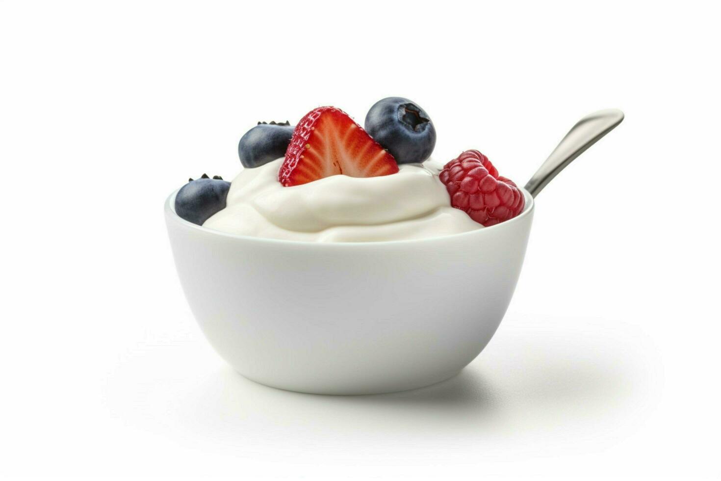 foto van yoghurt met Nee achtergrond
