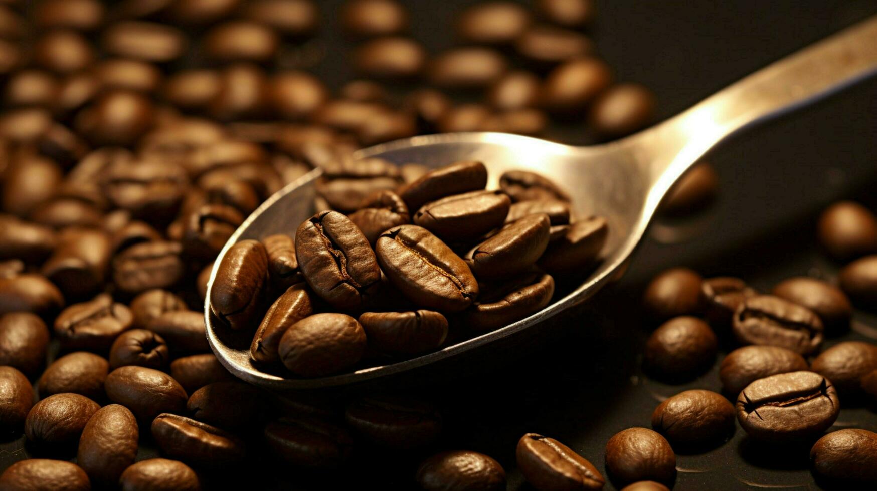 een lepel vol van koffie bonen is gevulde met koffie foto