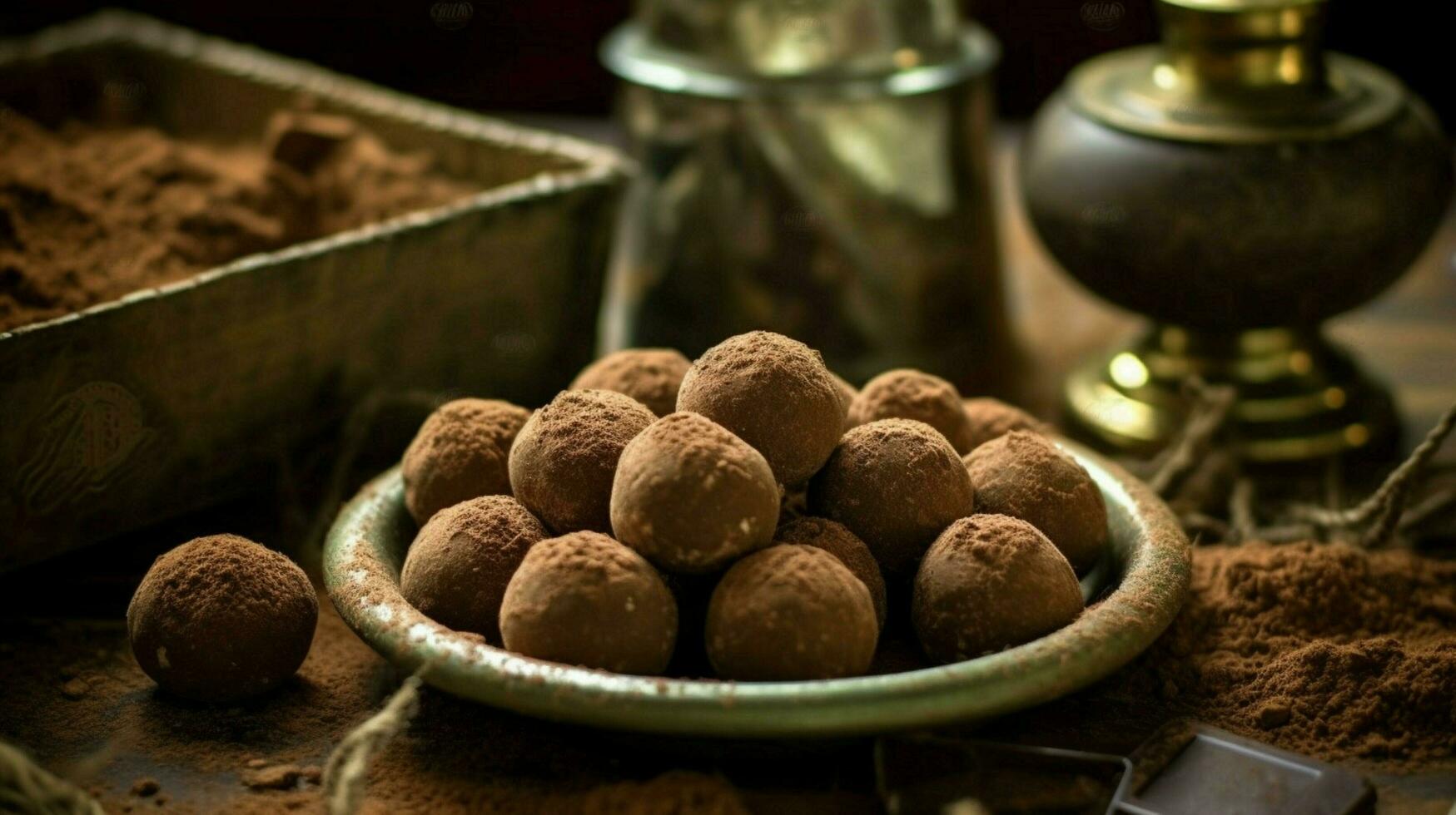 chocola truffels suiker foto