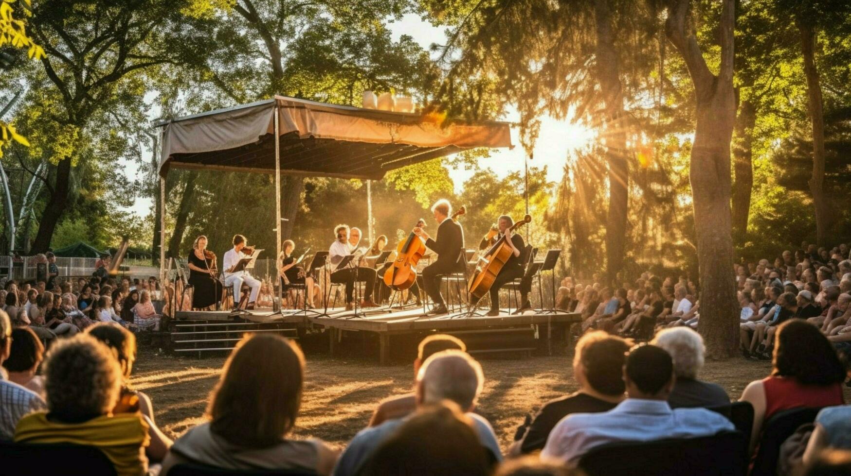 de zomer muziek- festival geproduceerd een levendig Open foto