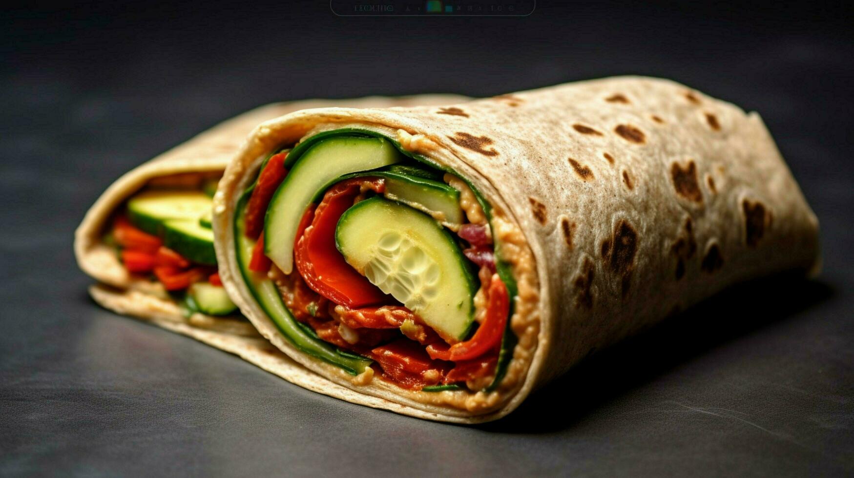veganistisch inpakken met hummus komkommer en rood peper Aan foto