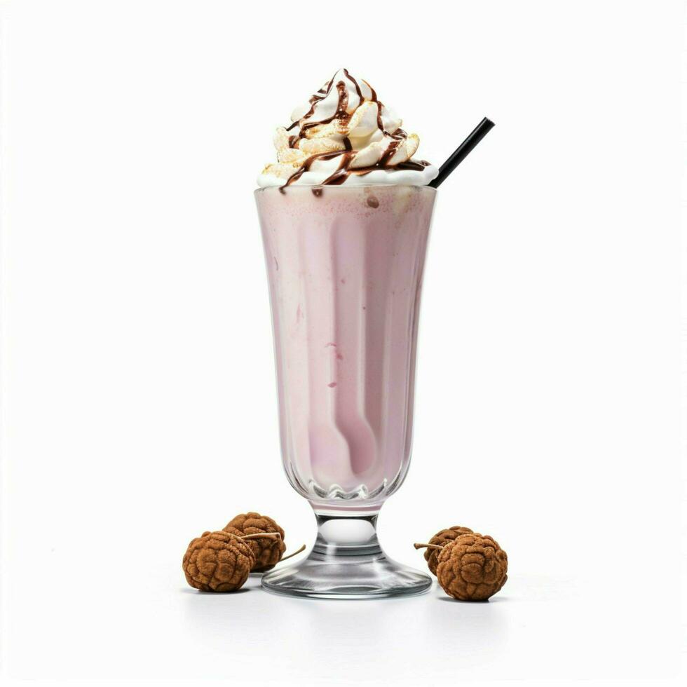 milkshake met wit achtergrond hoog kwaliteit ultra foto