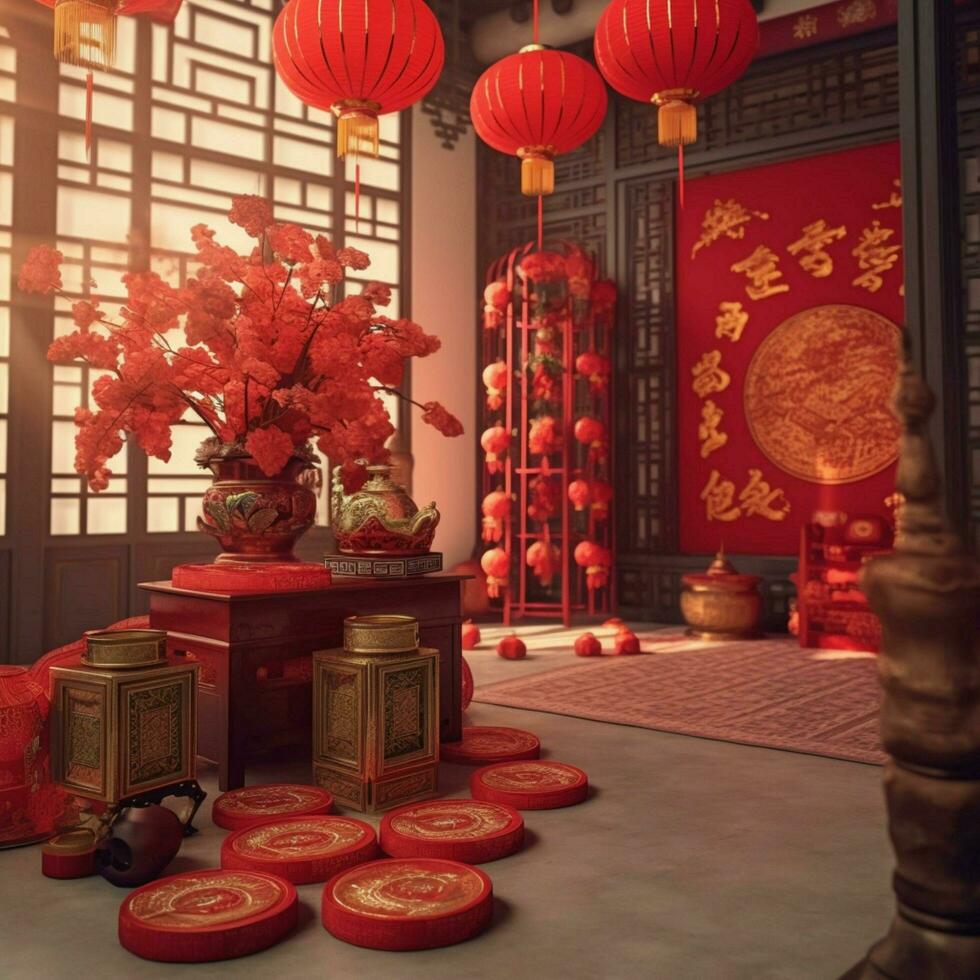 Chinese nieuw jaar decoraties hoog kwaliteit 4k ult foto