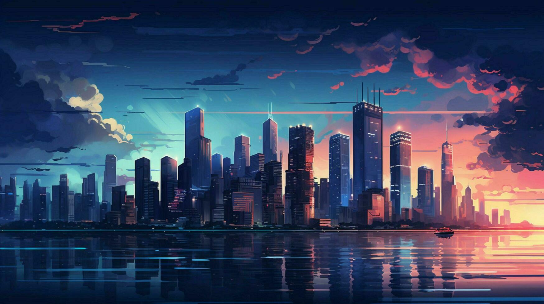 stad pixel kunst licht uitstraling laag detail minimalistische foto