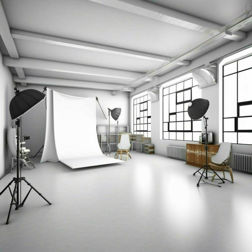 fotografie studio met wit achtergrond hoog kwaliteit foto