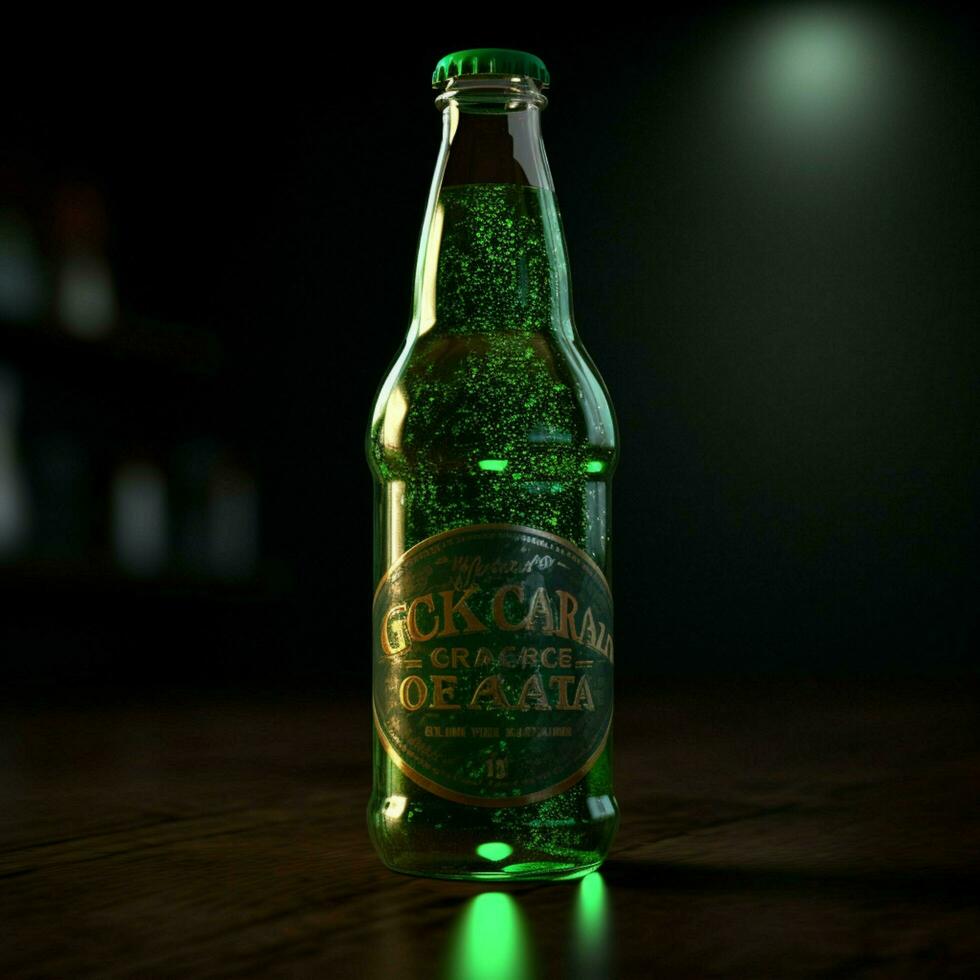 Product schoten van groen cola hoog kwaliteit 4k ultra foto