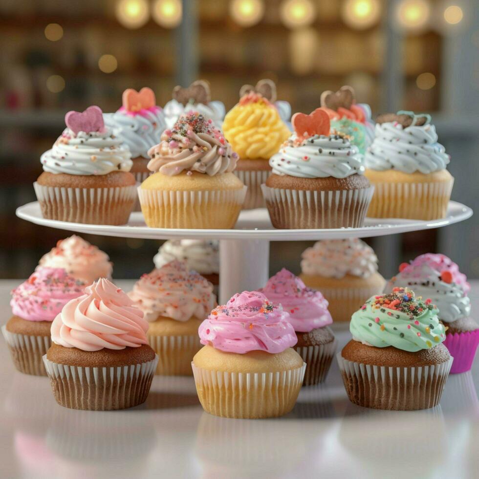 Product schoten van cupcakes hoog kwaliteit 4k ultra foto