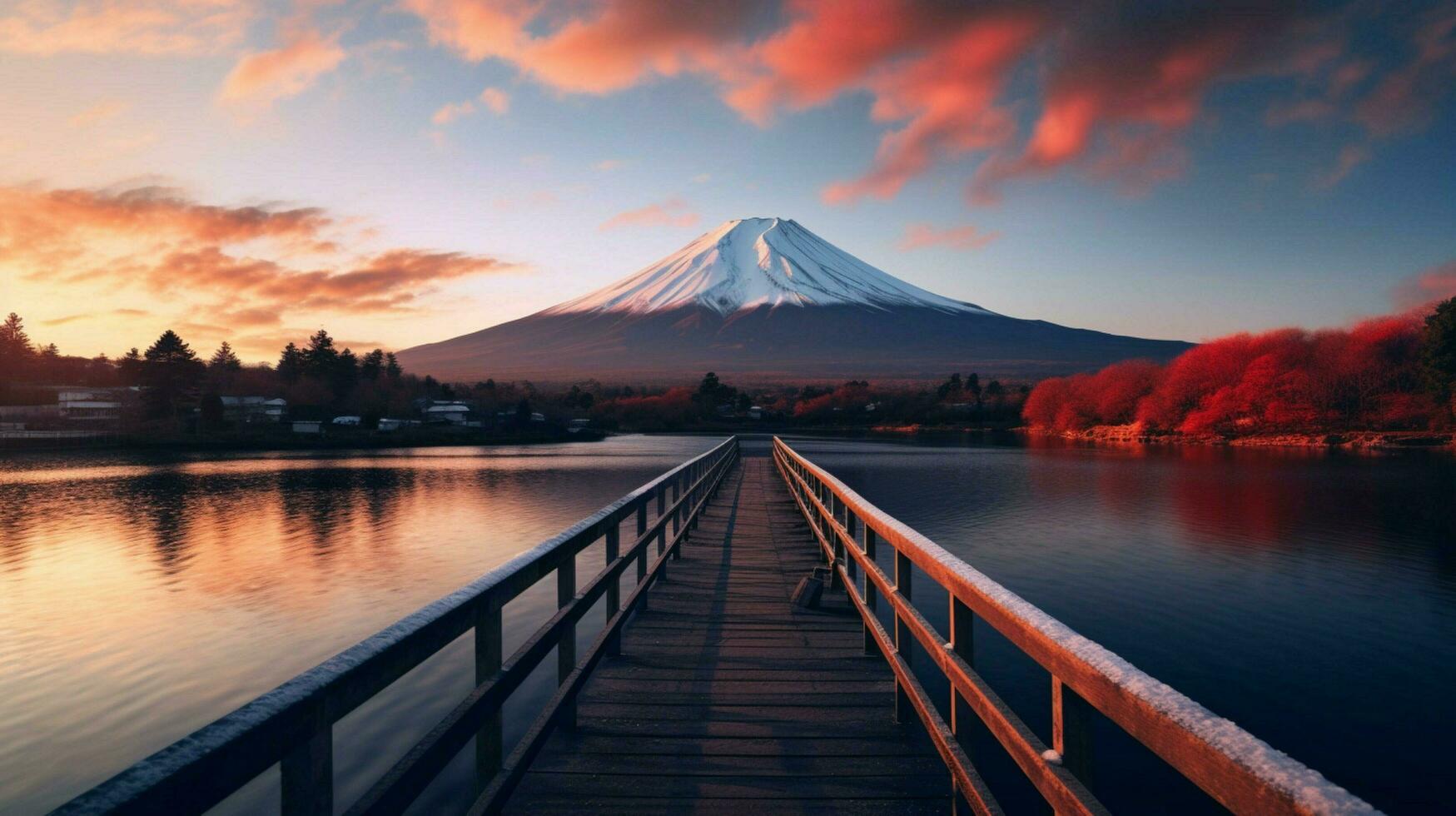 achtergronden van monteren fuji in de stijl van zanderig foto