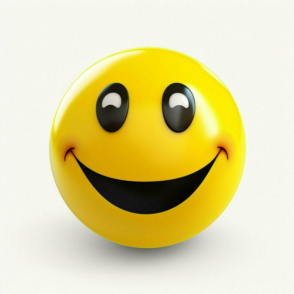 stralend gezicht met glimlachen ogen emoji Aan wit achtergrond h foto