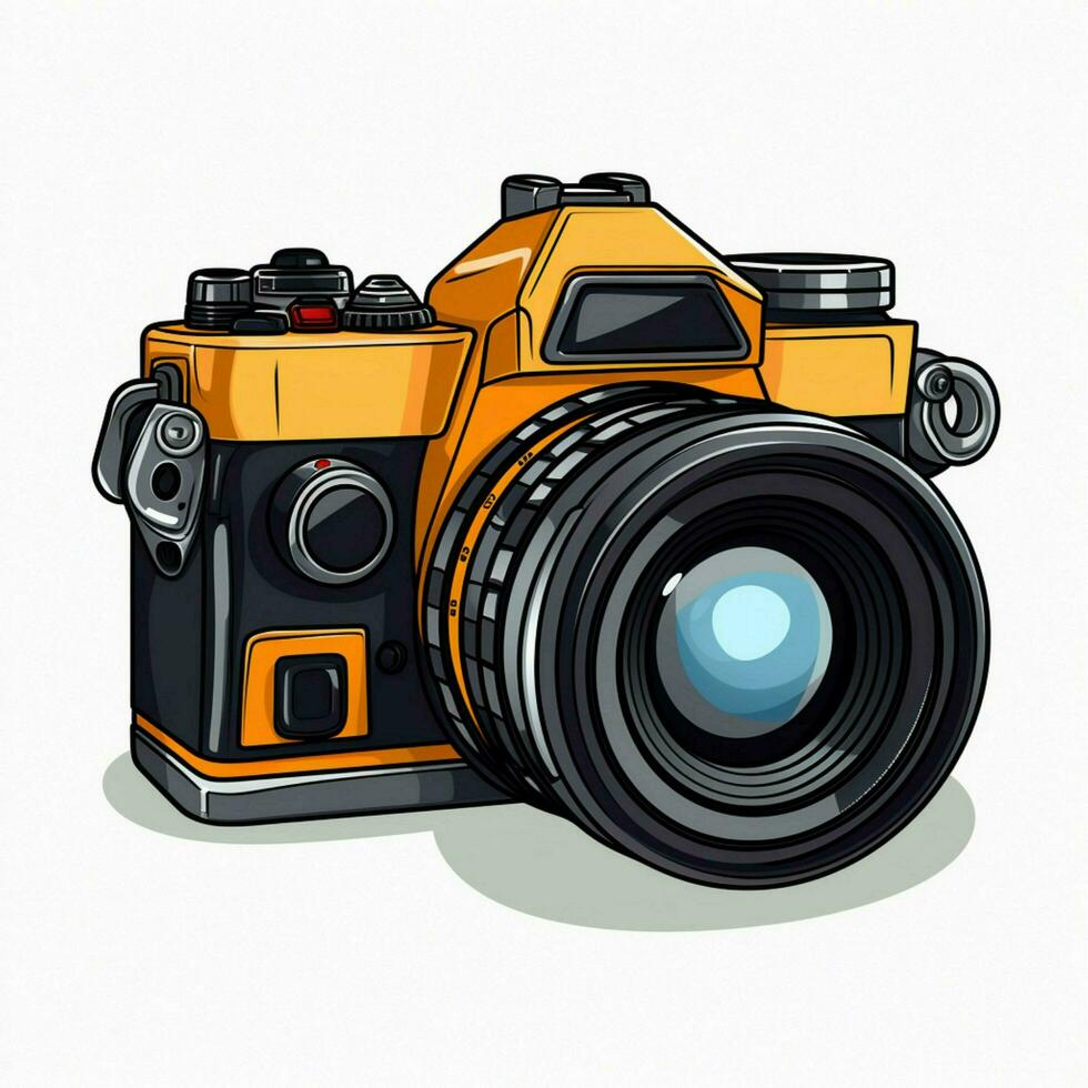 camera 2d tekenfilm vector illustratie Aan wit achtergrond foto