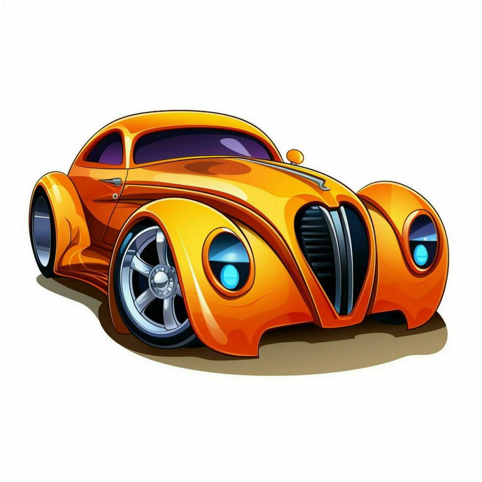 auto 2d tekenfilm vector illustratie Aan wit achtergrond hoog foto