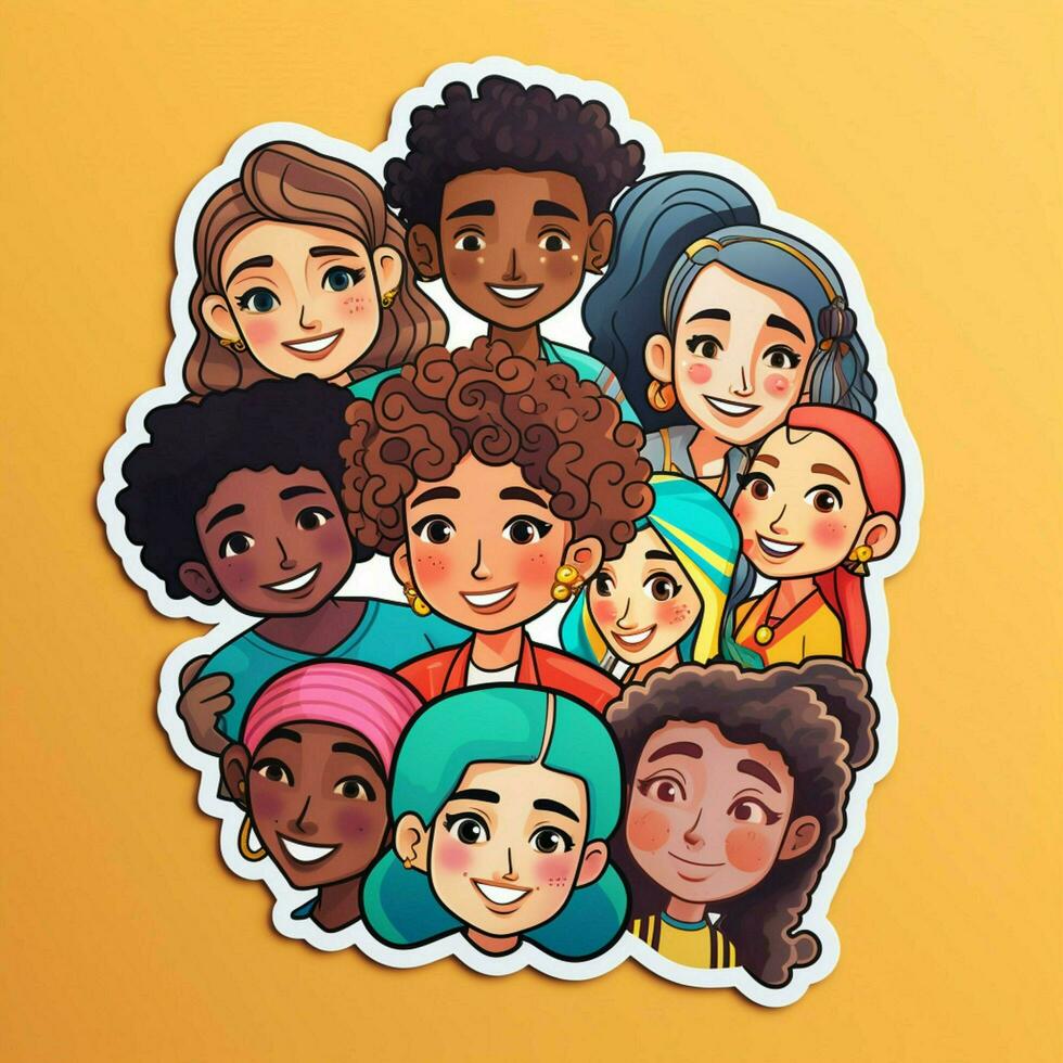 creëren een sticker dat viert verscheidenheid en inclusiviteit foto
