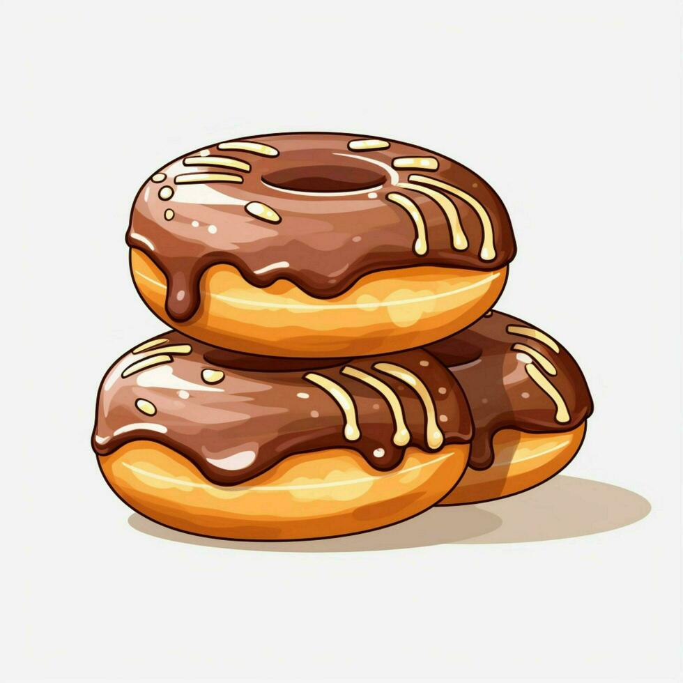 donuts 2d vector illustratie tekenfilm in wit backgrou foto