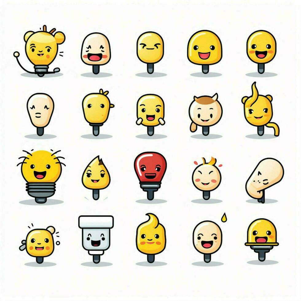 licht en video emoji's 2d tekenfilm vector illustratie Aan foto