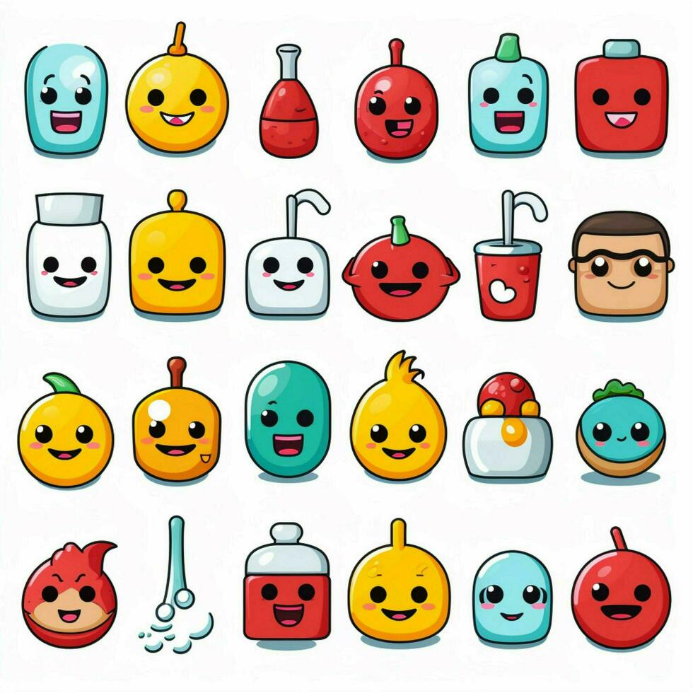 medisch emoji's 2d tekenfilm vector illustratie Aan wit bac foto