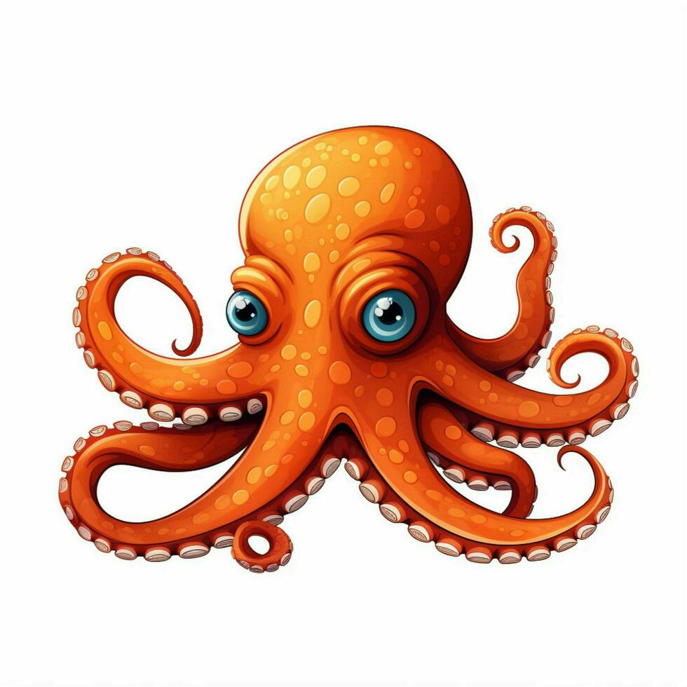 Octopus 2d vector illustratie tekenfilm in wit achtergrond foto