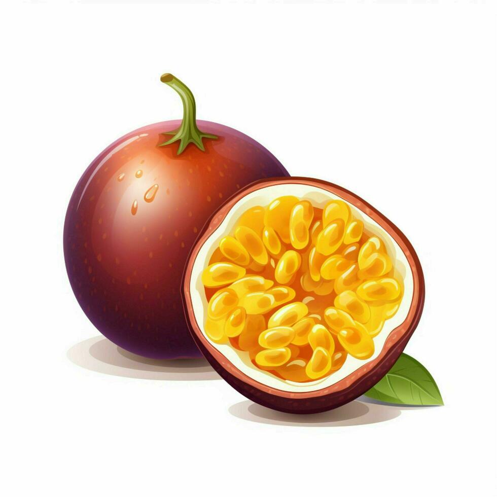 passie fruit 2d tekenfilm vector illustratie Aan wit terug foto