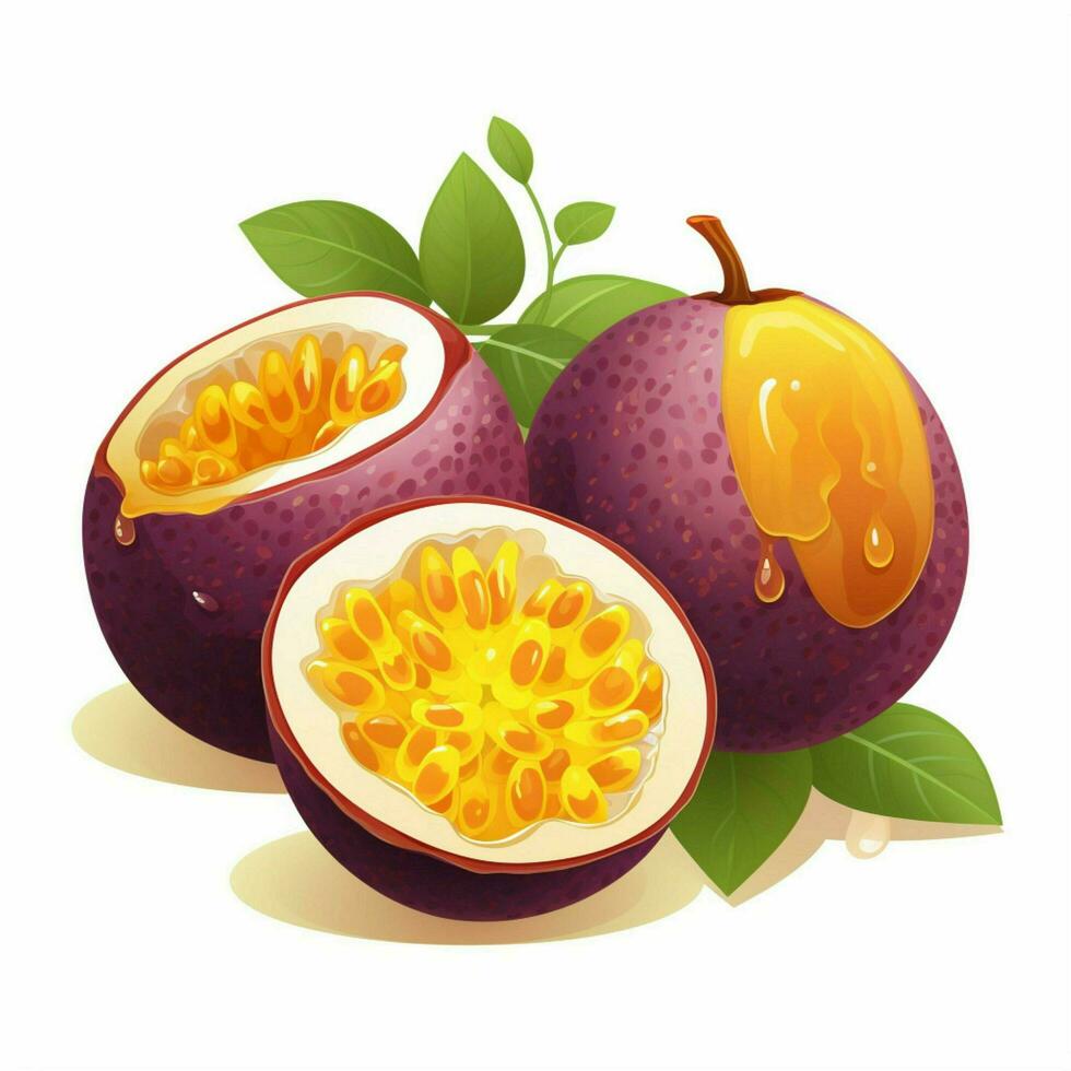 passie fruit 2d tekenfilm vector illustratie Aan wit terug foto