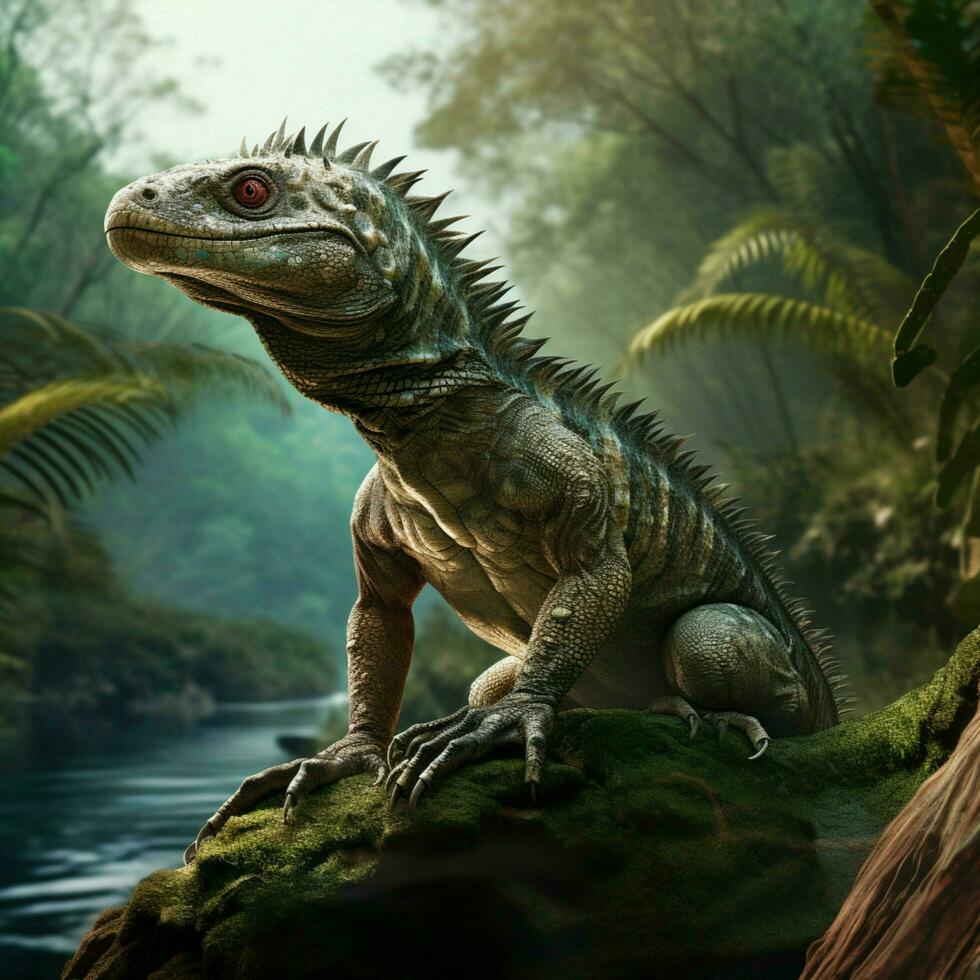 prehistorisch reptiel gebracht terug naar leven foto
