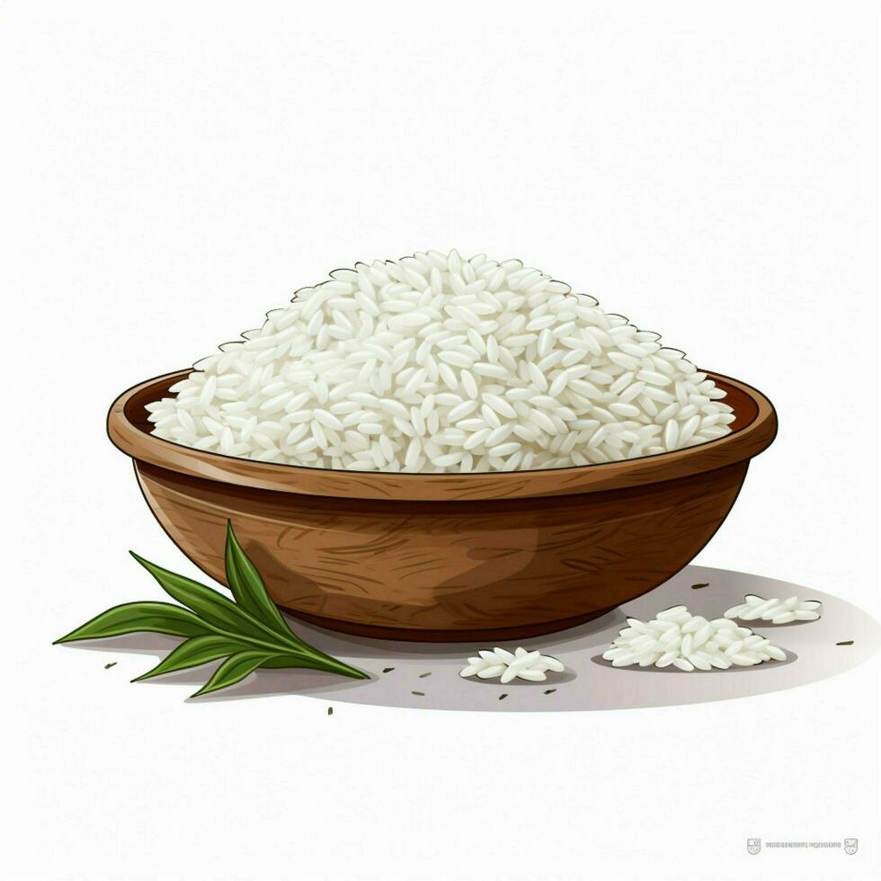 rijst- 2d vector illustratie tekenfilm in wit achtergrond Hoi foto