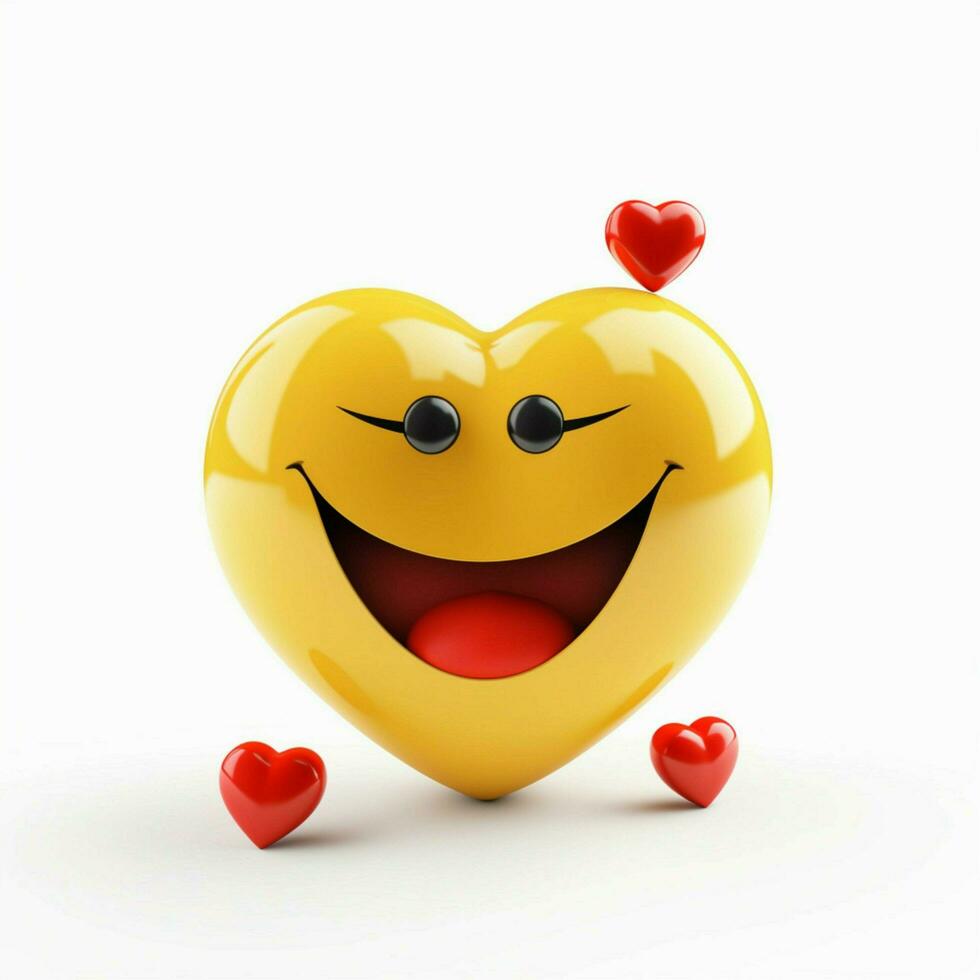 glimlachen gezicht met harten emoji Aan wit achtergrond hoog qu foto