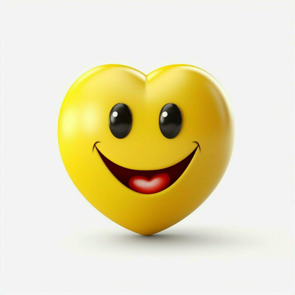 glimlachen gezicht met hart ogen emoji Aan wit achtergrond hoog foto