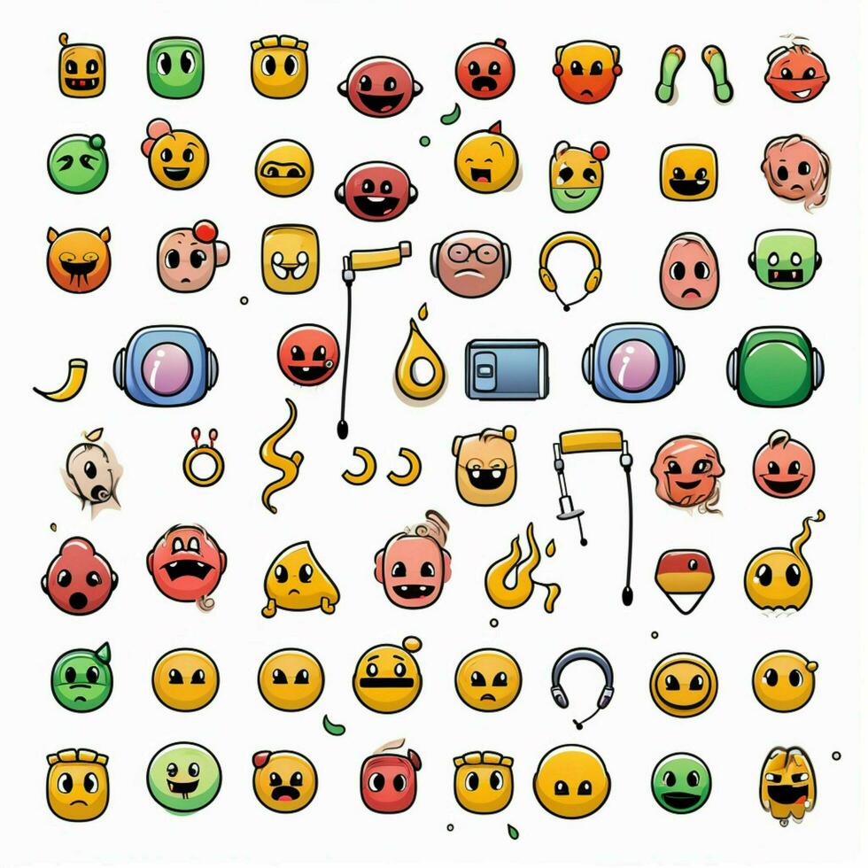 geluid emoji's 2d tekenfilm vector illustratie Aan wit backg foto