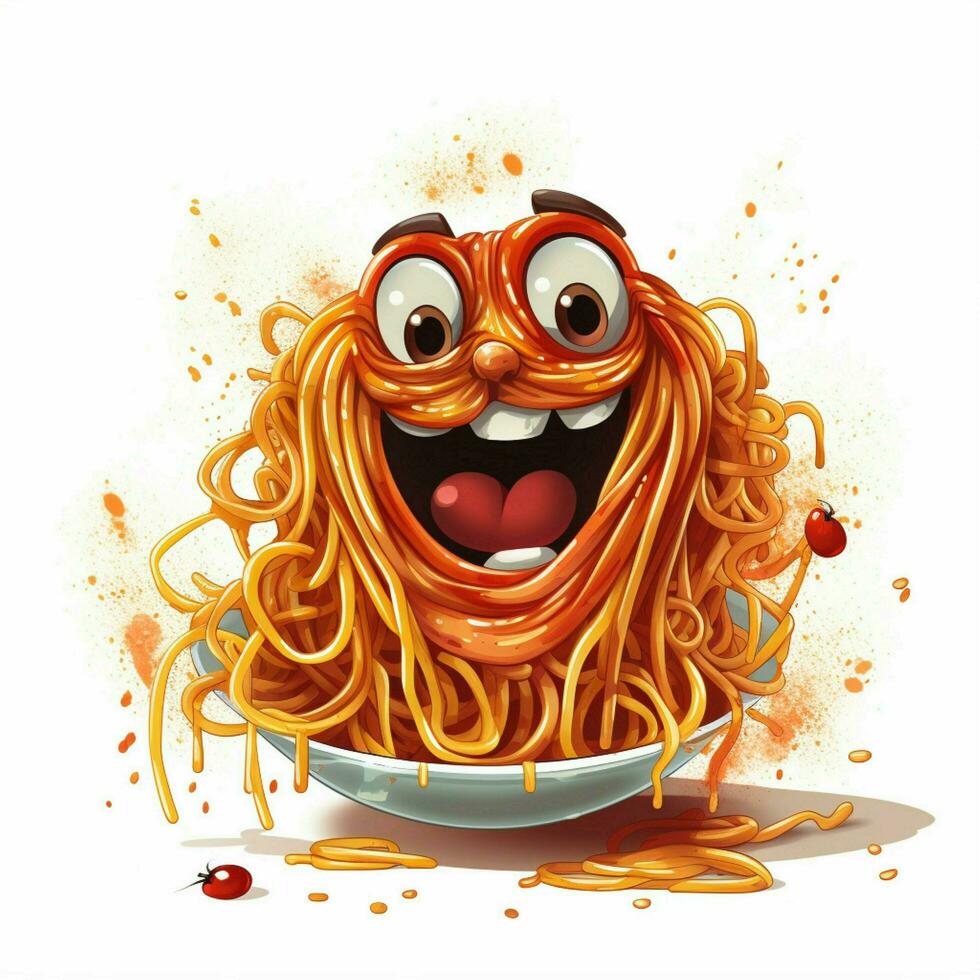 spaghetti 2d vector illustratie tekenfilm in wit backgrou foto