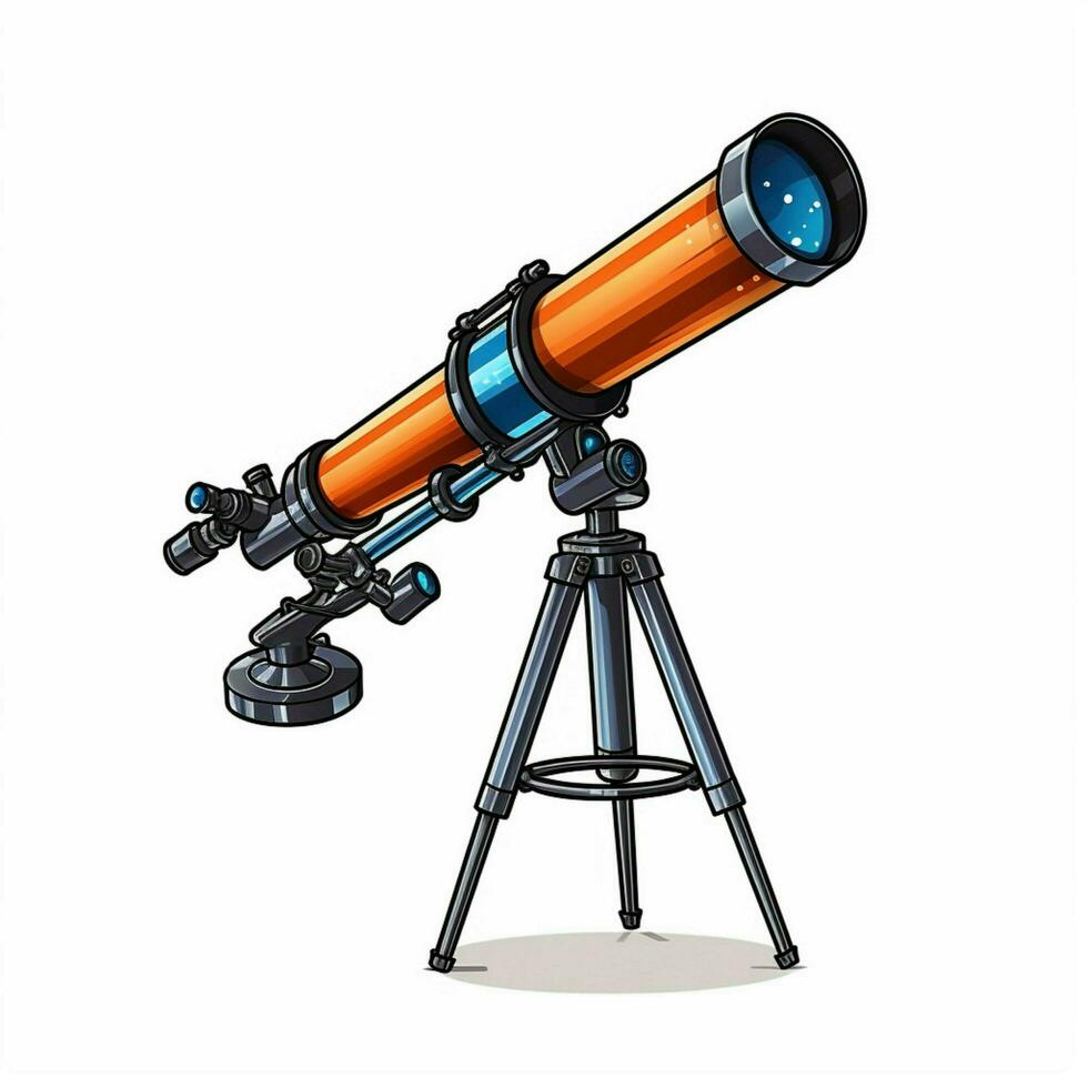 telescoop 2d tekenfilm vector illustratie Aan wit backgrou foto