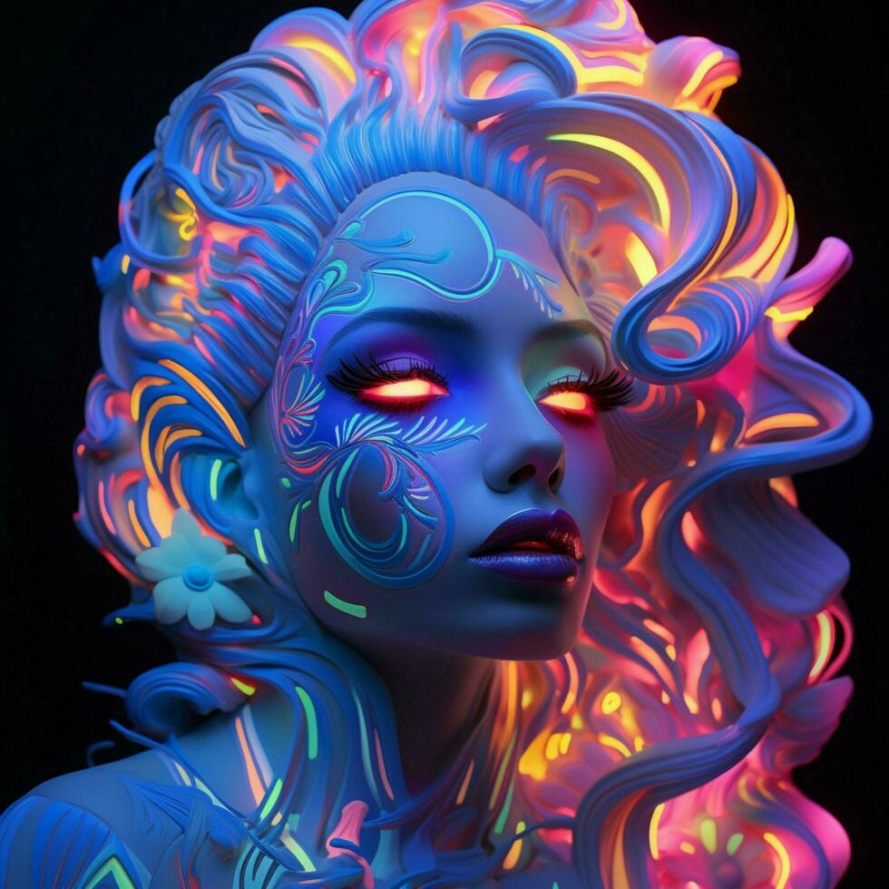 de kunstenaarstalent van neons lichtgevend palet foto