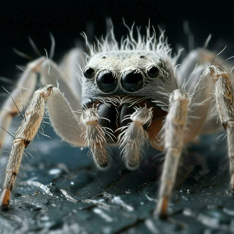 klein spinachtige spinnen ingewikkeld webben foto