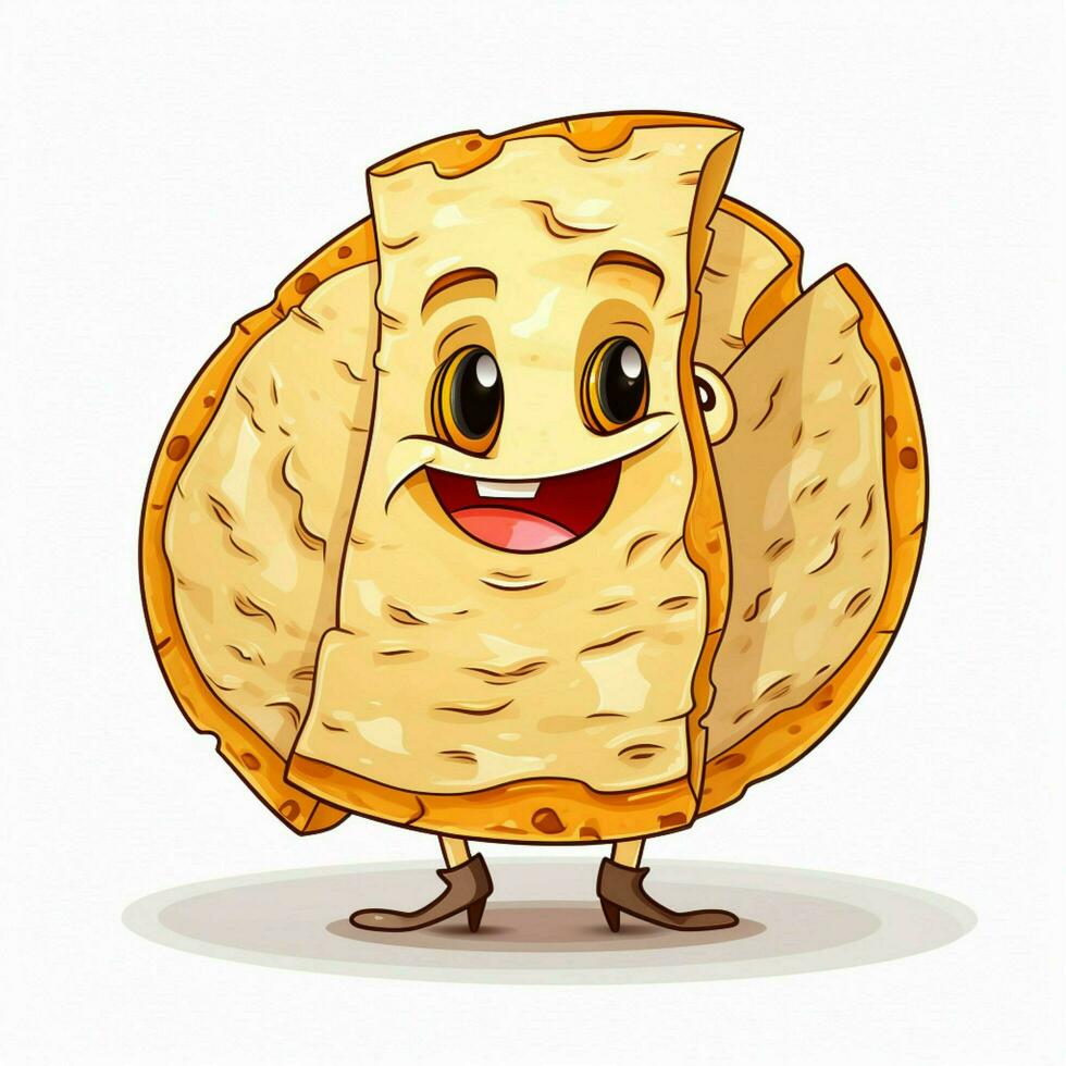 tortilla 2d tekenfilm vector illustratie Aan wit pagina foto