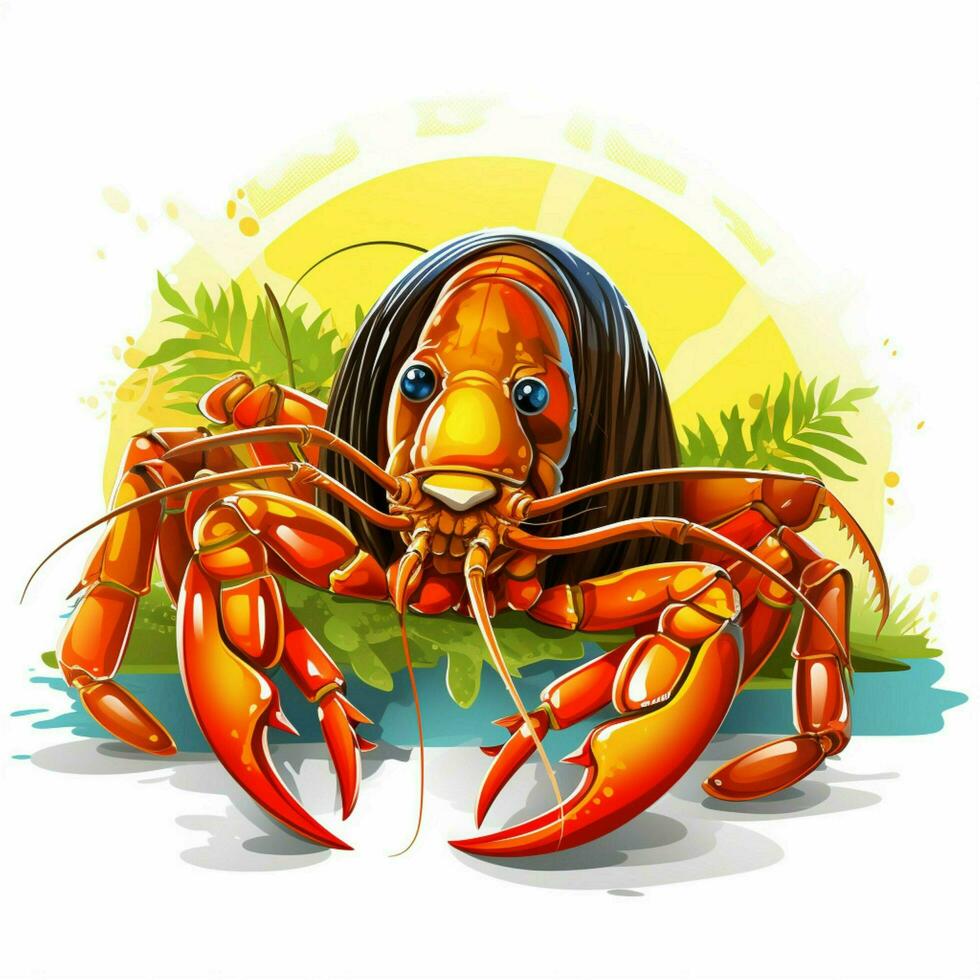 yabby 2d vector illustratie tekenfilm in wit achtergrond h foto