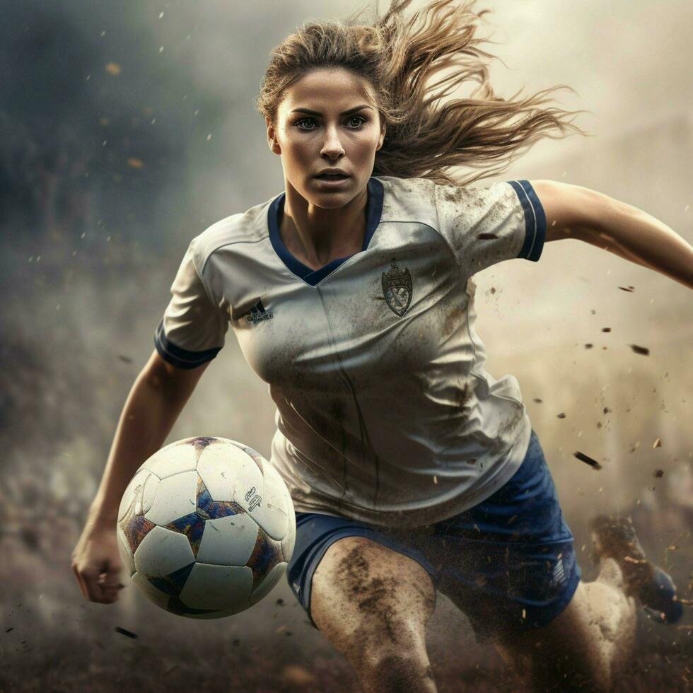 vrouw voetbal hoog kwaliteit 4k hdr foto