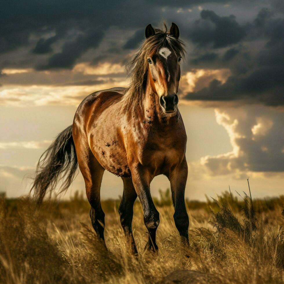 foto van paard vol schot hoog kwaliteit hdr 16k ultra hd