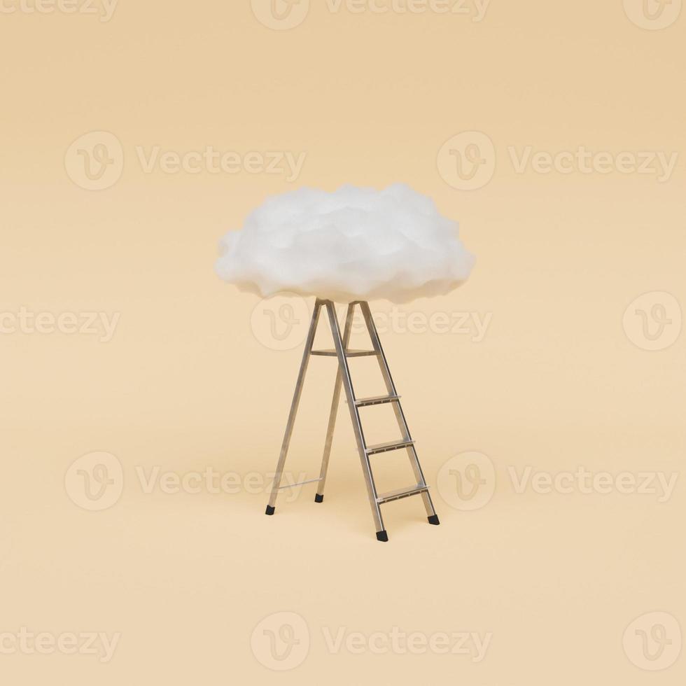 ladder naar de witte wolk foto