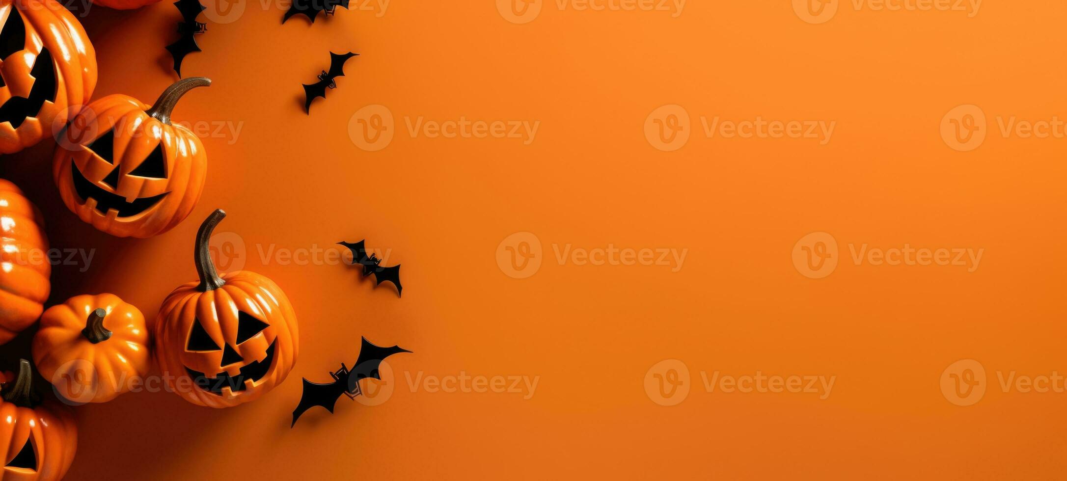 halloween pupmkin vallen herfst flatlay achtergrond, ai generatief foto