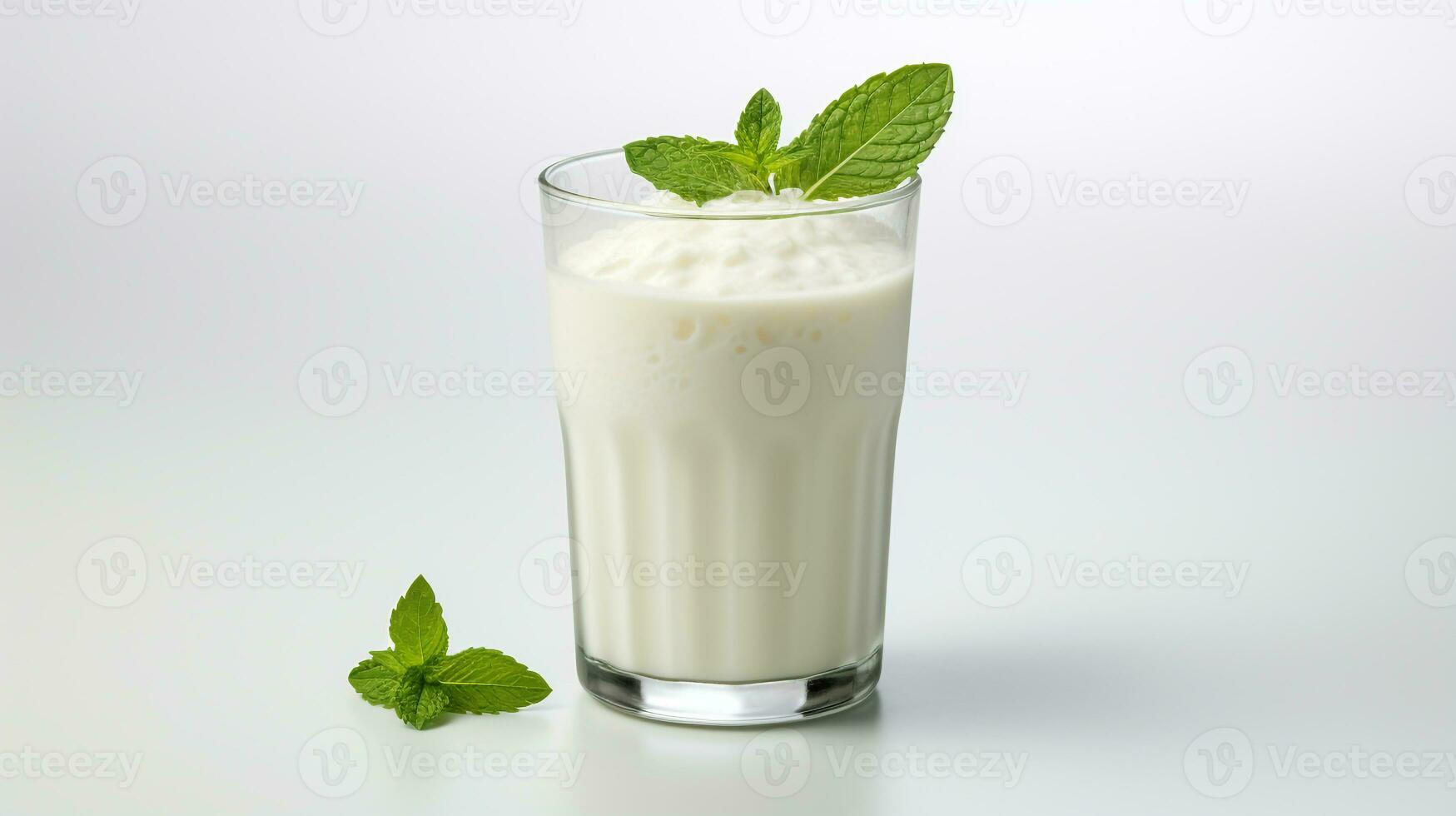 foto van een Laban ayran drinken geïsoleerd Aan wit achtergrond. generatief ai