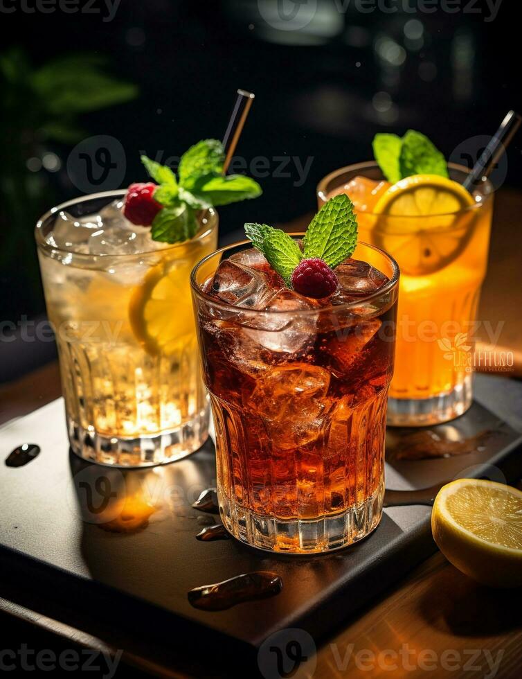 foto van sommige jallab drinken elegant geplateerd Aan een tafel. generatief ai